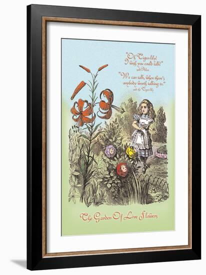 Through the Looking Glass: Garden of Live Flowers-John Tenniel-Framed Art Print