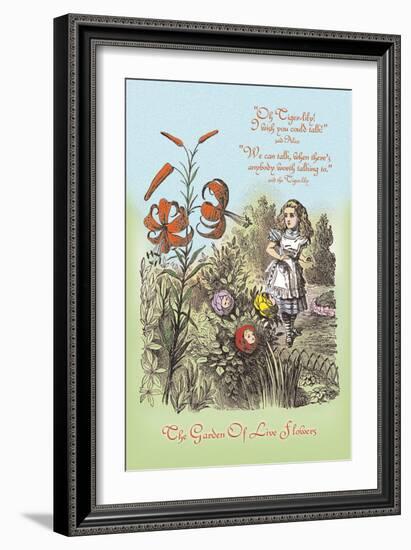 Through the Looking Glass: Garden of Live Flowers-John Tenniel-Framed Art Print