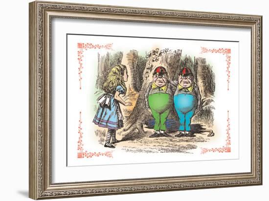 Through the Looking Glass: Tweedledum and Tweedledee-John Tenniel-Framed Art Print