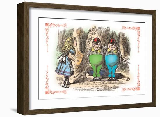 Through the Looking Glass: Tweedledum and Tweedledee-John Tenniel-Framed Art Print