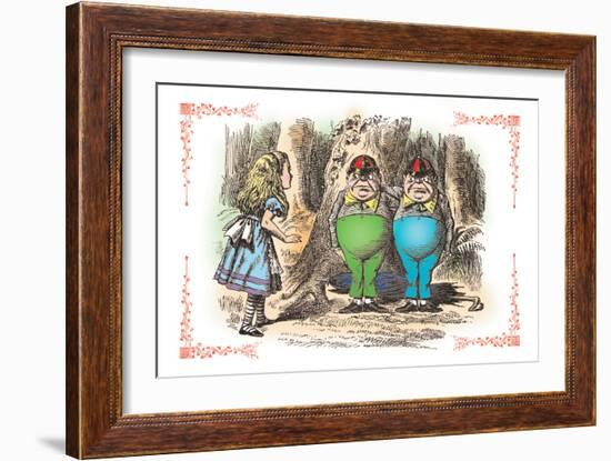 Through the Looking Glass: Tweedledum and Tweedledee-John Tenniel-Framed Art Print