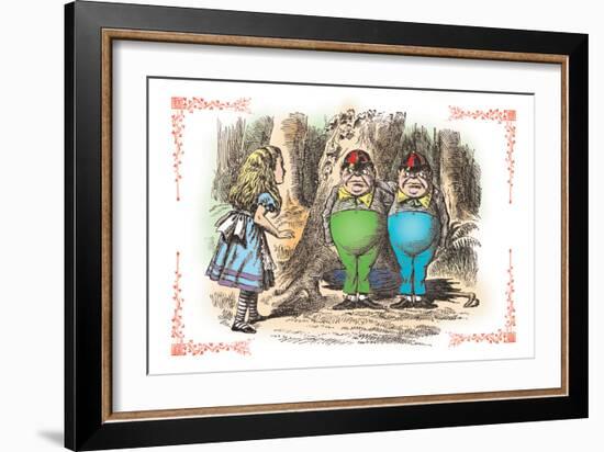 Through the Looking Glass: Tweedledum and Tweedledee-John Tenniel-Framed Art Print