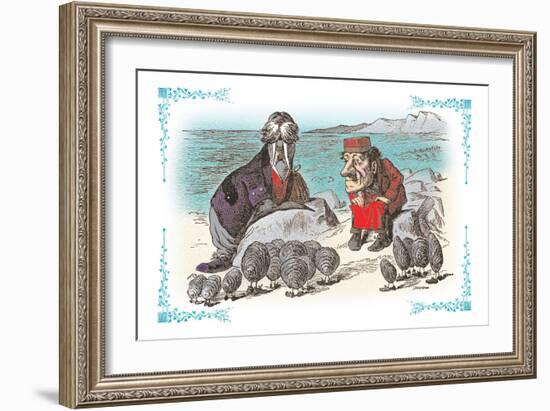 Through the Looking Glass: Walrus, Carpenter and Oysters-John Tenniel-Framed Art Print