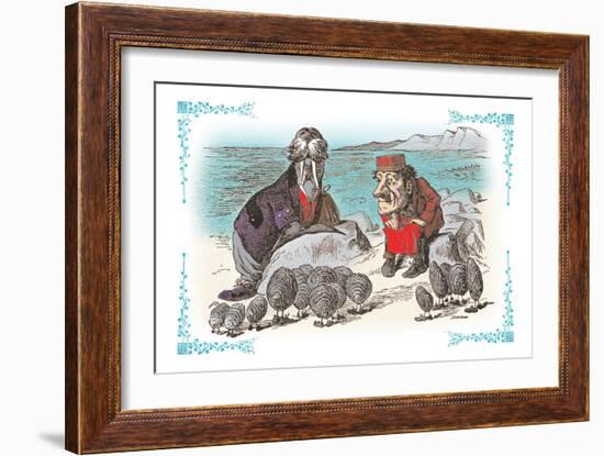 Through the Looking Glass: Walrus, Carpenter and Oysters-John Tenniel-Framed Art Print