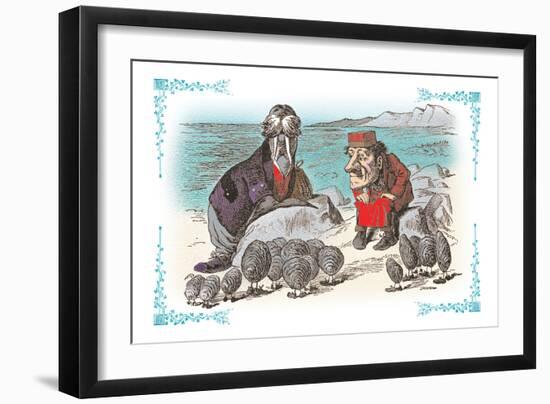 Through the Looking Glass: Walrus, Carpenter and Oysters-John Tenniel-Framed Art Print