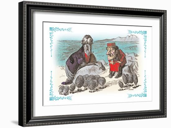 Through the Looking Glass: Walrus, Carpenter and Oysters-John Tenniel-Framed Art Print