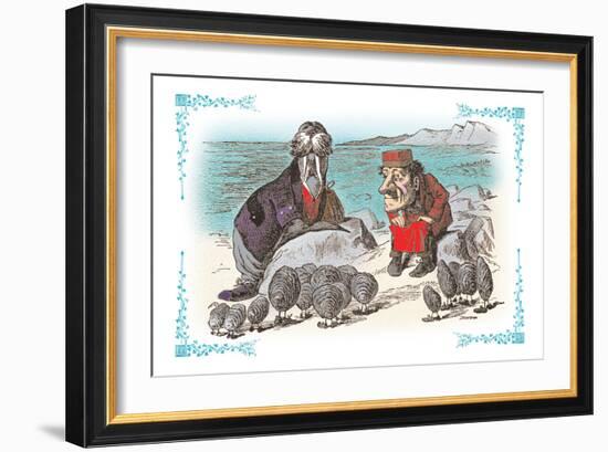 Through the Looking Glass: Walrus, Carpenter and Oysters-John Tenniel-Framed Art Print