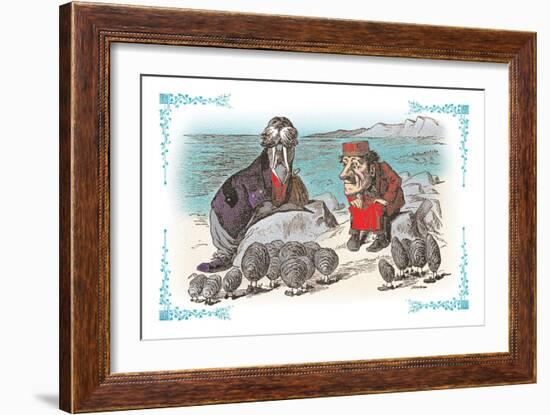 Through the Looking Glass: Walrus, Carpenter and Oysters-John Tenniel-Framed Art Print