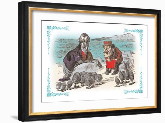 Through the Looking Glass: Walrus, Carpenter and Oysters-John Tenniel-Framed Art Print