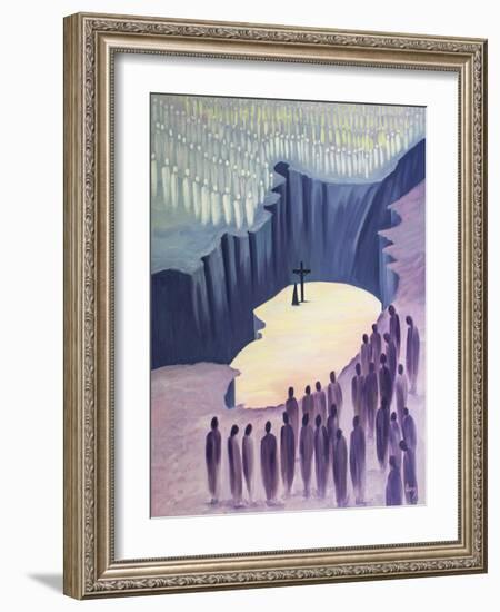 Through the Mass We are United with the Saints around Christ's One Sacrifice, 2001 (Oil on Board)-Elizabeth Wang-Framed Giclee Print