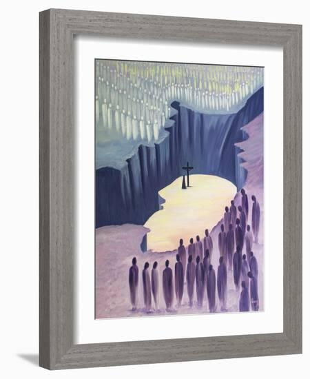 Through the Mass We are United with the Saints around Christ's One Sacrifice, 2001 (Oil on Board)-Elizabeth Wang-Framed Giclee Print