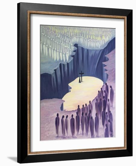 Through the Mass We are United with the Saints around Christ's One Sacrifice, 2001 (Oil on Board)-Elizabeth Wang-Framed Giclee Print