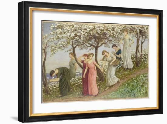 Through the White Flowers, 1891-Kate Greenaway-Framed Giclee Print