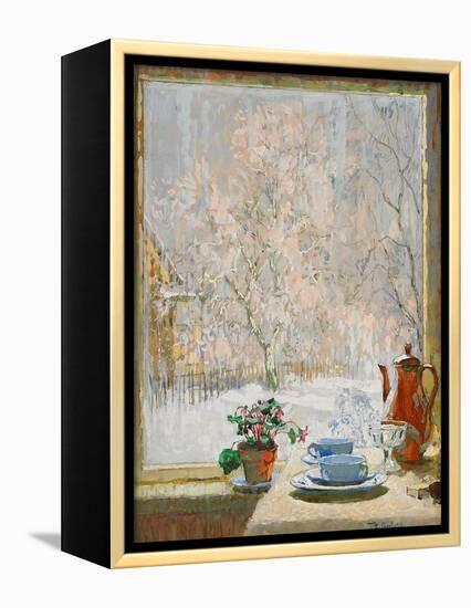 Through the Window in Winter, 1945-Konstantin Ivanovich Gorbatov-Framed Premier Image Canvas