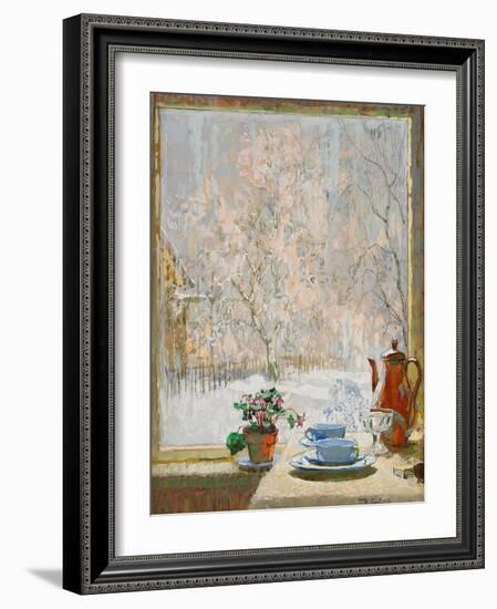 Through the Window in Winter, 1945-Konstantin Ivanovich Gorbatov-Framed Giclee Print