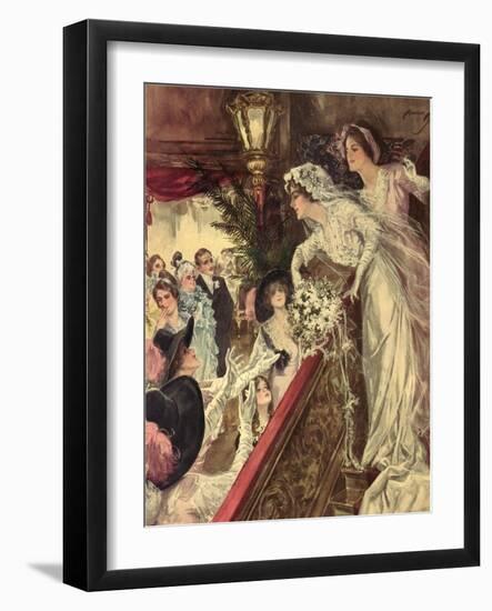 Throwing Bouquet, 1913-Harrison Fisher-Framed Giclee Print