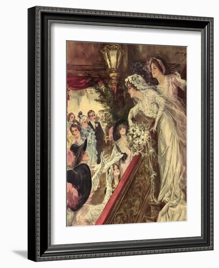 Throwing Bouquet, 1913-Harrison Fisher-Framed Giclee Print