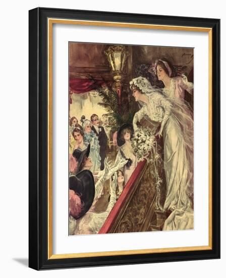 Throwing Bouquet, 1913-Harrison Fisher-Framed Giclee Print