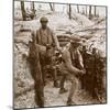 Throwing grenades, front line, c1914-c1918-Unknown-Mounted Photographic Print