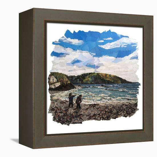 Throwing Stones, 2018 (Magazine Collage)-Kirstie Adamson-Framed Premier Image Canvas