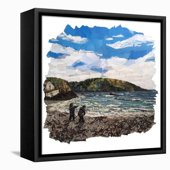 Throwing Stones, 2018 (Magazine Collage)-Kirstie Adamson-Framed Premier Image Canvas