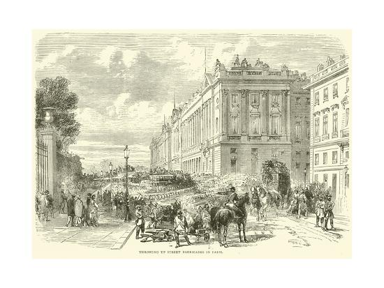 'Throwing Up Street Barricades in Paris, October 1870' Giclee Print ...