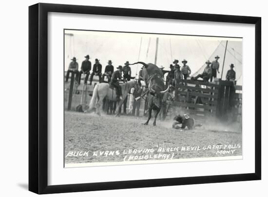 Thrown Bull-Rider, Montana-null-Framed Art Print