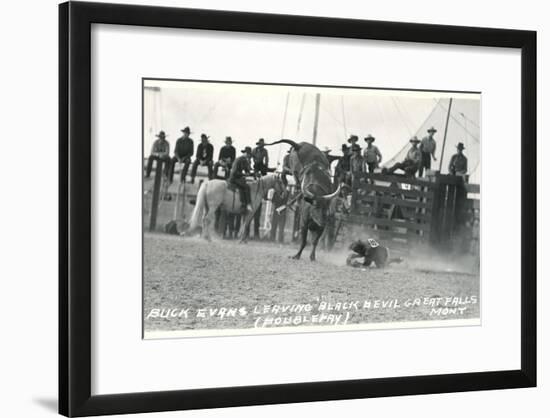 Thrown Bull-Rider, Montana-null-Framed Art Print