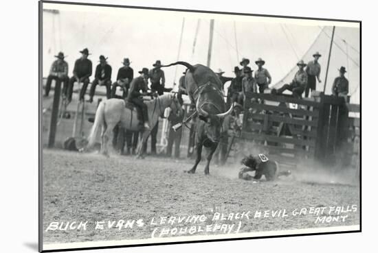 Thrown Bull-Rider, Montana-null-Mounted Art Print