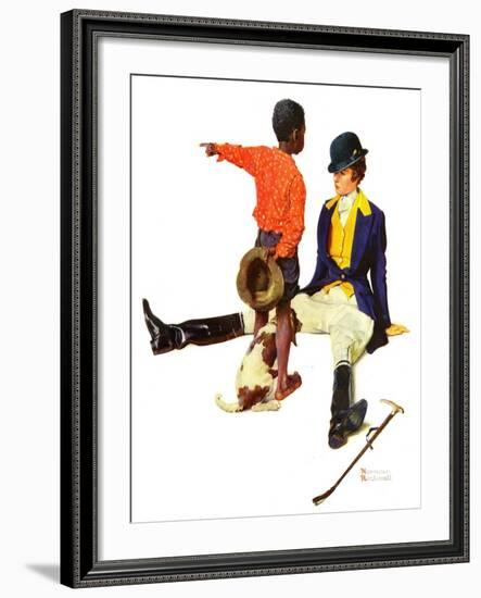 "Thrown from a Horse", March 17,1934-Norman Rockwell-Framed Giclee Print