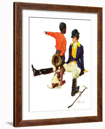 "Thrown from a Horse", March 17,1934-Norman Rockwell-Framed Giclee Print