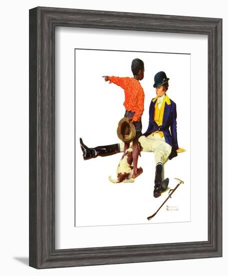 "Thrown from a Horse", March 17,1934-Norman Rockwell-Framed Giclee Print