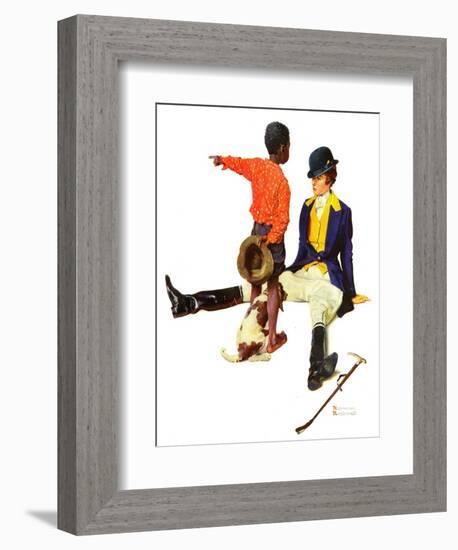 "Thrown from a Horse", March 17,1934-Norman Rockwell-Framed Giclee Print