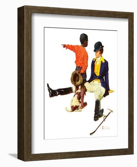 "Thrown from a Horse", March 17,1934-Norman Rockwell-Framed Giclee Print