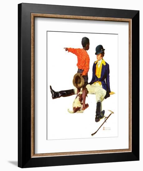 "Thrown from a Horse", March 17,1934-Norman Rockwell-Framed Giclee Print