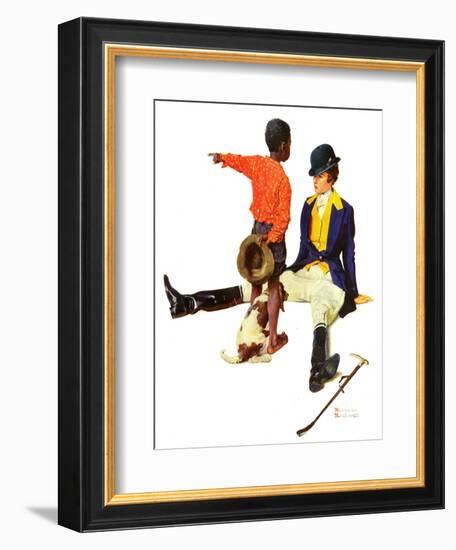 "Thrown from a Horse", March 17,1934-Norman Rockwell-Framed Giclee Print