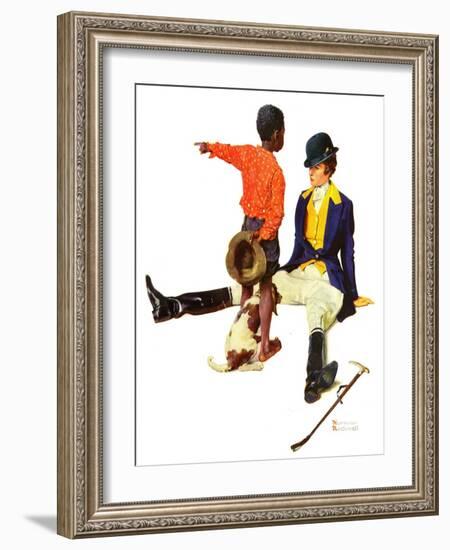 "Thrown from a Horse", March 17,1934-Norman Rockwell-Framed Giclee Print