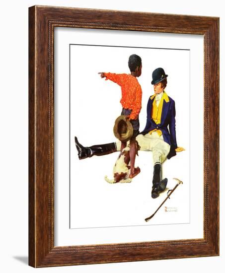 "Thrown from a Horse", March 17,1934-Norman Rockwell-Framed Giclee Print