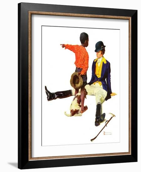 "Thrown from a Horse", March 17,1934-Norman Rockwell-Framed Giclee Print