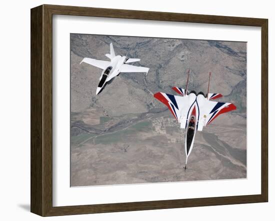 Thrust-Vectoring F-15 and Chase Plane in Flight-Jim Ross-Framed Photographic Print