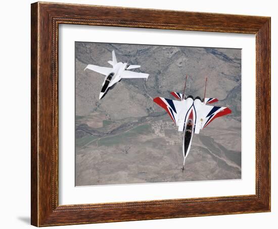Thrust-Vectoring F-15 and Chase Plane in Flight-Jim Ross-Framed Photographic Print