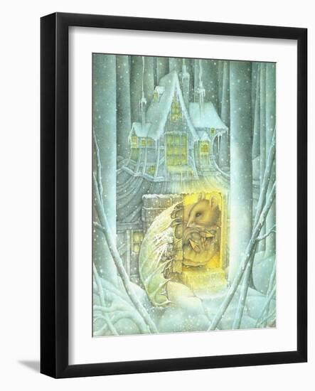 Thumbelina and Mouse in Snow-Wayne Anderson-Framed Giclee Print