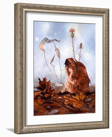 Thumbelina in Leaves-Judy Mastrangelo-Framed Giclee Print