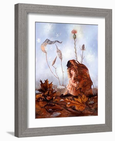 Thumbelina in Leaves-Judy Mastrangelo-Framed Giclee Print