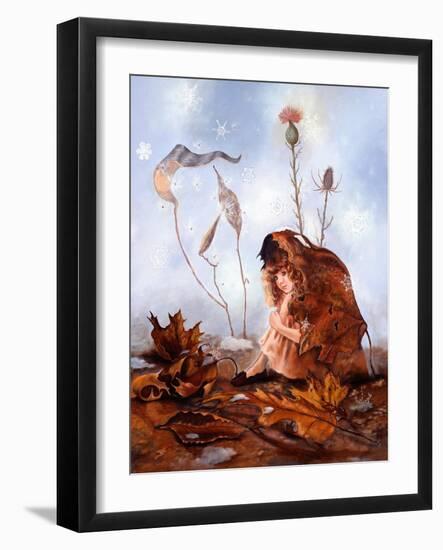 Thumbelina in Leaves-Judy Mastrangelo-Framed Giclee Print