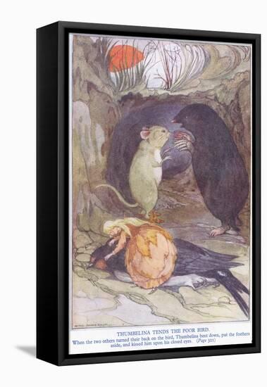 Thumbelina Tends the Poor Bird-Anne Anderson-Framed Premier Image Canvas