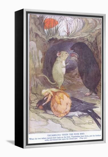 Thumbelina Tends the Poor Bird-Anne Anderson-Framed Premier Image Canvas