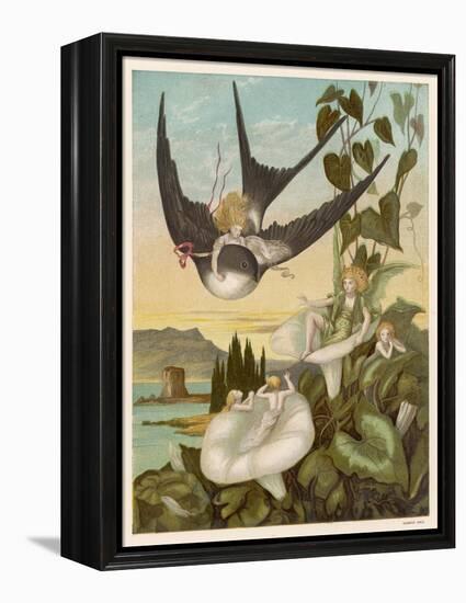 Thumbkinetta (Tommelise) Rides on a Swallow's Back-Eleanor Vere Boyle-Framed Stretched Canvas