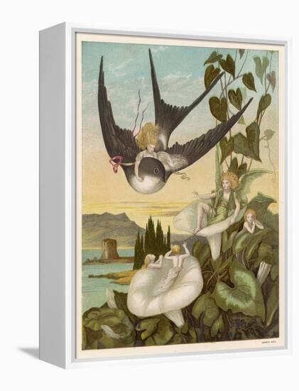 Thumbkinetta (Tommelise) Rides on a Swallow's Back-Eleanor Vere Boyle-Framed Stretched Canvas