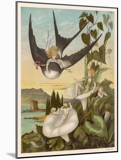 Thumbkinetta (Tommelise) Rides on a Swallow's Back-Eleanor Vere Boyle-Mounted Art Print